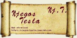 Njegoš Tesla vizit kartica
